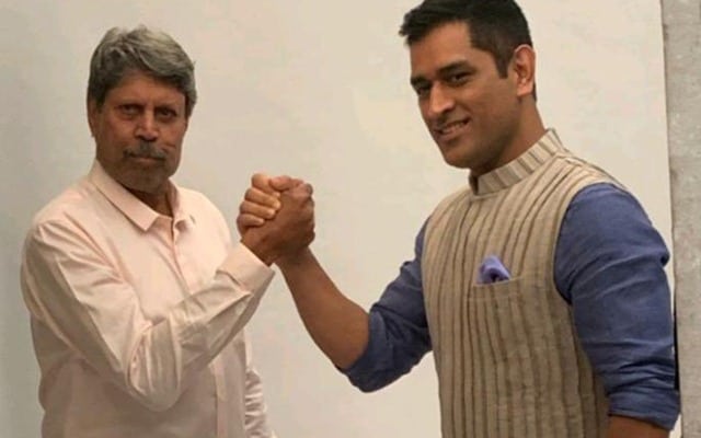 MS Dhoni with Kapil Dev