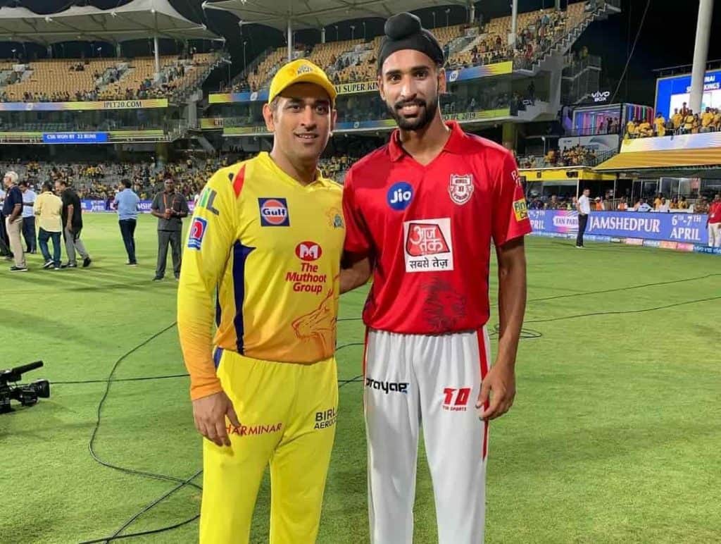 Harpreet Brar with MS Dhoni